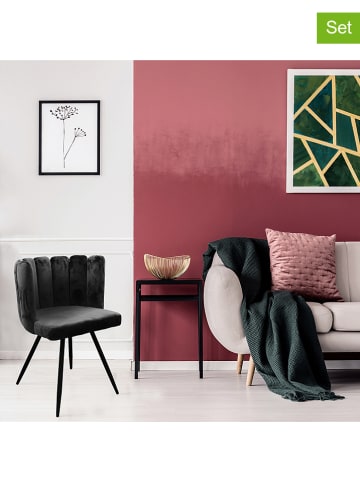 Rétro Chic 2er-Set: Sessel "Ariel" in Schwarz - (B)52,5 x (H)79,7 x (T)50,5 cm