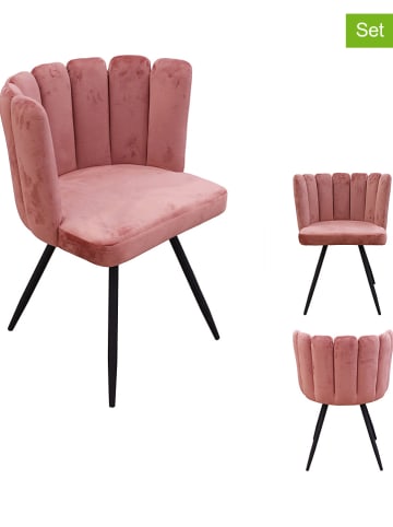 The Home Deco Kids 2-delige set: fauteuils "Ariel" lichtroze - (B)52,5 x (H)79,7 x (D)50,5 cm