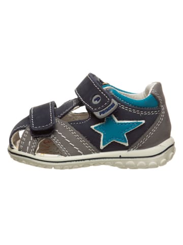 Primigi Leder-Halbsandalen in Taupe/ Dunkelblau