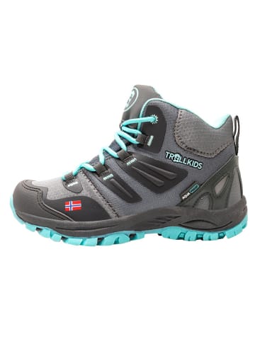 Trollkids Wanderboots "Rondane Hiker Mid" in Grau/ Mint