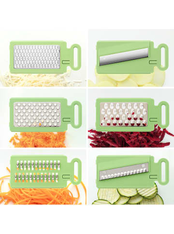 InnovaGoods 6in1-Reibe in Grau/ Grün - (B)16 x (H)14,5 x (T)14 cm