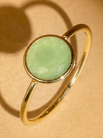 L'exception Gouden ring "Aliyan" met jade