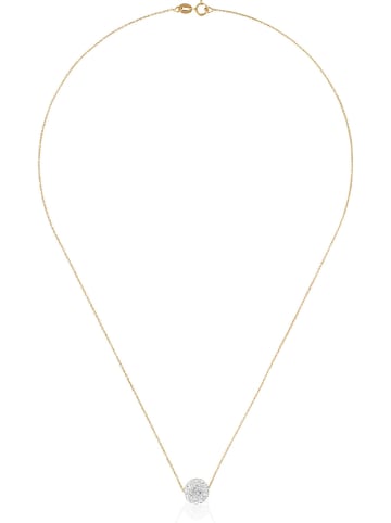 L'OR by Diamanta Gouden ketting "Bulle de crystal" met hanger - (L)45 cm