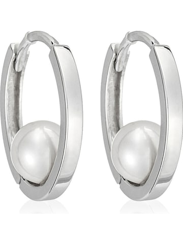 OR ÉCLAT Witgouden creolen "Cerceau" met parels