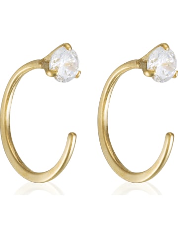 OR ÉCLAT Gouden halfcreolen "Arc brillant" met edelstenen