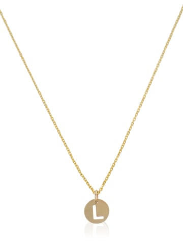 L instant d Or Vergold. Silber-Halskette "Lettre L dorée" Anhänger - (L)43 cm