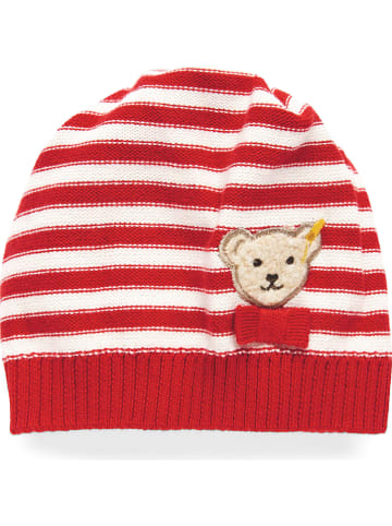 Steiff Gebreide muts rood/wit