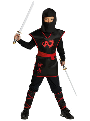 Party x People 4tlg. Kostüm "Ninja Krieger" in Schwarz/ Rot