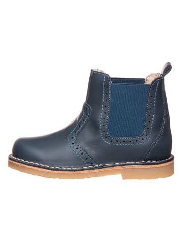 kmins Leder-Chelsea Boots in Dunkelblau