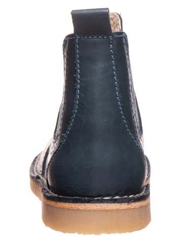 kmins Leder-Chelsea Boots in Dunkelblau
