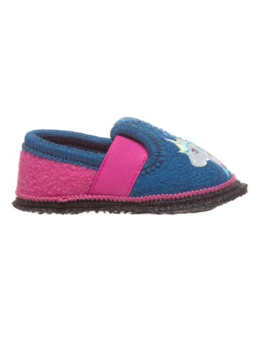 kitz-pichler Pantoffels "Eenhoorn" blauw/lichtroze