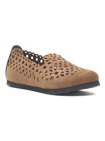 Comfortfusse Leder-Slipper in Sand