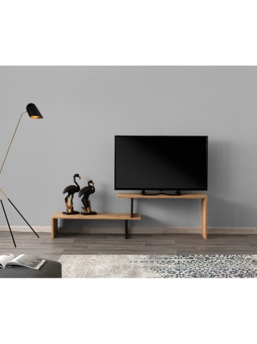 Evila Tv-meubel "Ovit" dennenkleurig/zwart - (B)110 x (H)44 x (D)30 cm