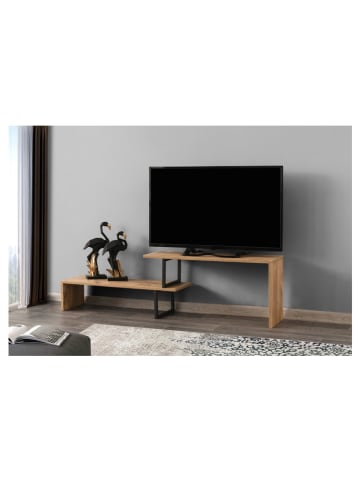 Evila Tv-meubel "Ovit" dennenkleurig/zwart - (B)110 x (H)44 x (D)30 cm
