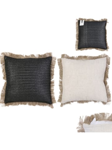 Ethnical Life Kissen in Anthrazit/ Creme - (L)40 x (B)40 cm