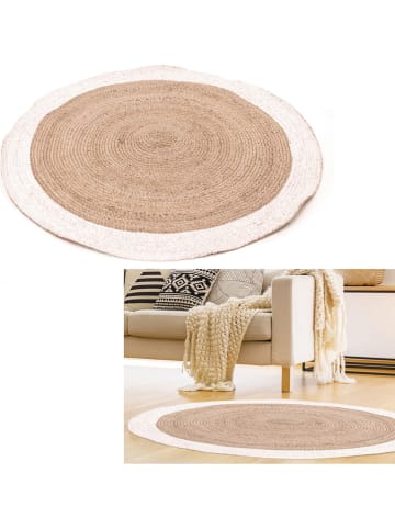 THE HOME DECO FACTORY Jute tapijt lichtbruin - Ø 120 cm