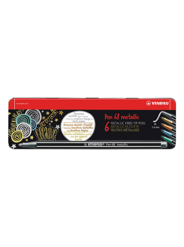 STABILO Premium Metallic-Filzstifte "STABILO Pen 68 - Metallic" - 6 Stück