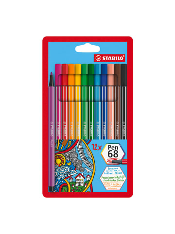 STABILO Premium viltstiften "- STABILO Pen 68" - 12 stuks