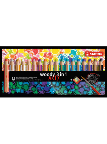 STABILO XXL-Buntstifte "Woody 3in1 - Arty" - 18 Stück+Spitzer