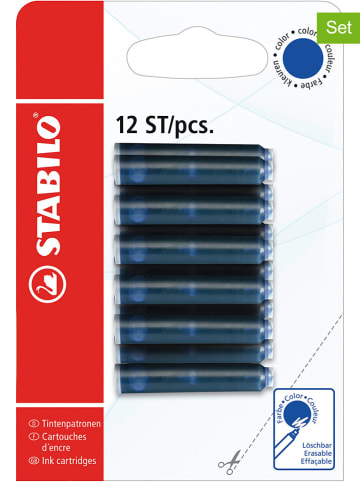 STABILO Tintenpatronen "STABILO Refill" - 2x12 Stück - Blau(löschbar)