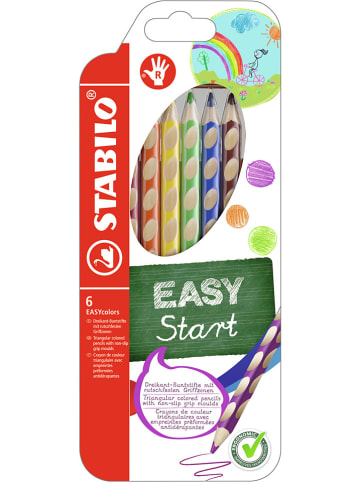 STABILO Ergonomische Buntstifte - Rechtshänder "STABILO EASYcolors" - 6 Stück
