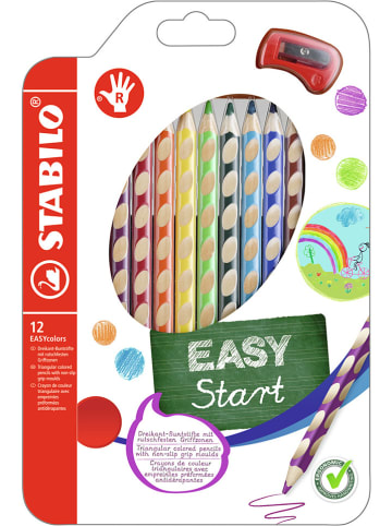 STABILO Ergonomische Buntstifte - Rechtshänder "STABILO EASYcolors" - 12 Stück
