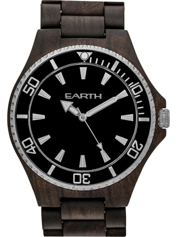 Earth wood Zegarek kwarcowy "Centurion" w kolorze ciemnobrązowo-czarnym