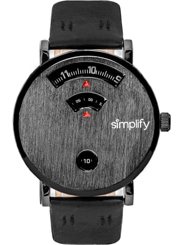 Simplify Zegarek kwarcowy "The 7000" w kolorze szaro-czarnym