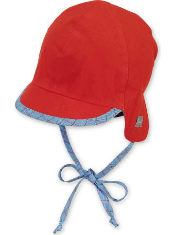 Sterntaler Dwustronna czapka w kolorze blękitno-czerwonym