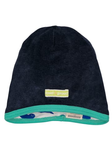 loud + proud Omkeerbare muts wit/blauw/donkerblauw