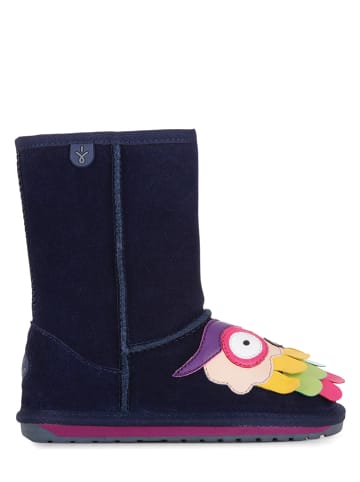 EMU Leder-Winterboots "Owl" in Dunkelblau/ Bunt