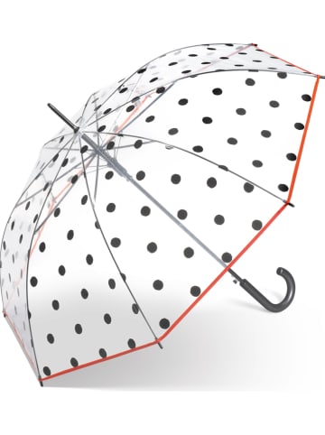 Le Monde du Parapluie Paraplu transparant/zwart/rood - Ø 95 cm