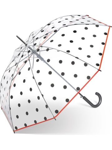 Le Monde du Parapluie Stockschirm in Transparent/ Schwarz/ Rot - Ø 95 cm
