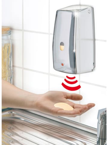 Wenko Zeepdispenser zilverkleurig - (B)11 x (H)22,5 x (D)10,5 cm