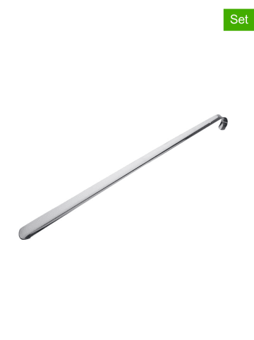 Wenko 2-delige set: schoenlepels zilverkleurig - (L)57 cm