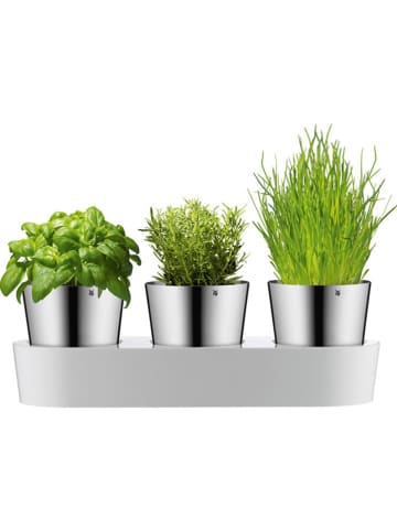 WMF 4tlg. Set: Blumentöpfe & Kunstblumen