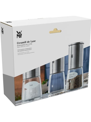 WMF Młynki (3 szt.) w kolorze srebrnym do przypraw - wys. 14 x Ø 6 cm