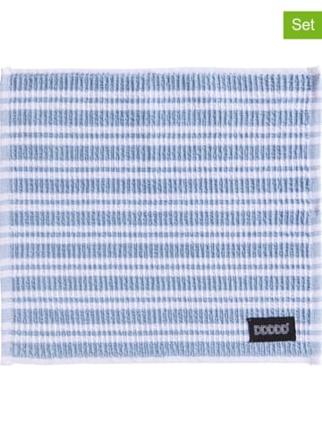 DDDDD 4-delige set: vaatdoeken "Classic Clean" lichtblauw/wit - (L)30 x (B)30 cm