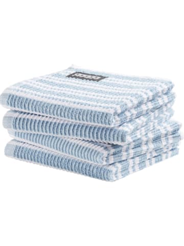 DDDDD 4-delige set: vaatdoeken "Classic Clean" lichtblauw/wit - (L)30 x (B)30 cm