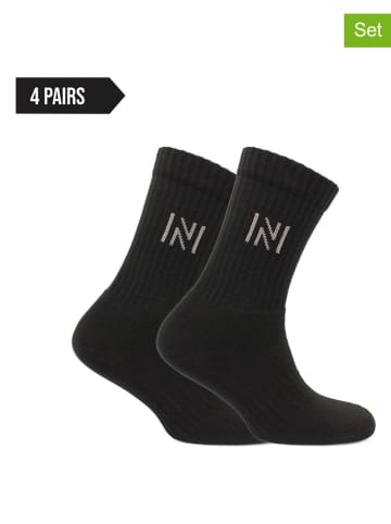 Norfolk 4er-Set: Socken in Schwarz