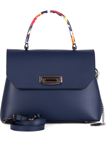 Anna Morellini Leren handtas "Anna Signature #008" donkerblauw - (B)28 x (H)21 x (D)12 cm