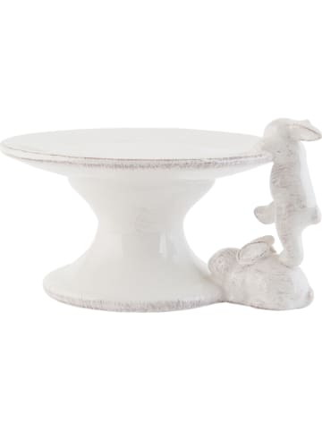 Clayre & Eef Taartplateau wit - (B)16 x (H)9 x (D)14 cm