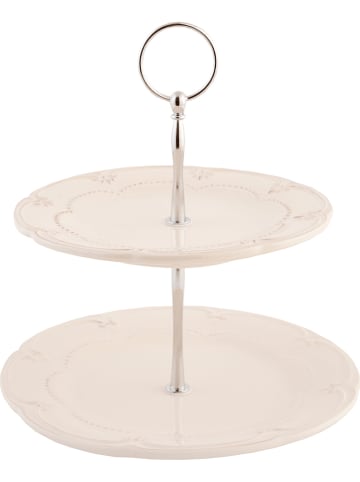 Clayre & Eef Etagère crème - (H)23 x Ø 21 cm