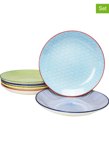 Ard'time 6-delige set: dessertborden "Sabae" meerkleurig - Ø 20 cm
