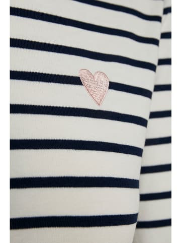 Kaffe Longsleeve "Liddy" donkerblauw/crème
