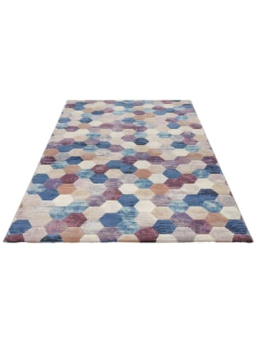 Elle Decoration Kurzflor-Teppich "Manosque" in Blau/ Creme