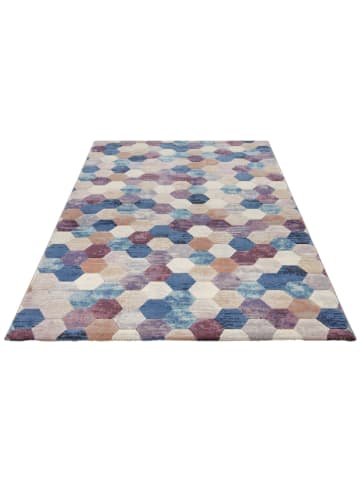 Elle Decoration Laagpolig tapijt "Manosque" blauw/crème