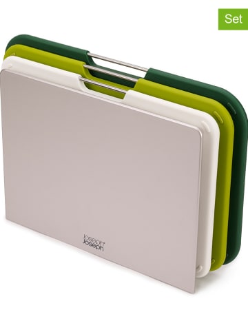 JosephJoseph 4tlg. Schneidebrett-Set "Nest" in Silber/ Grün