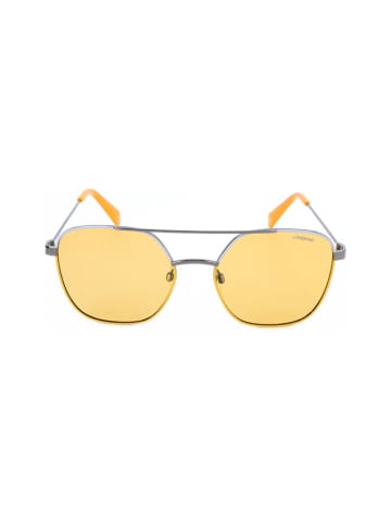 Polaroid Męskie okulary przeciwsłoneczne w kolorze srebrno-złotym