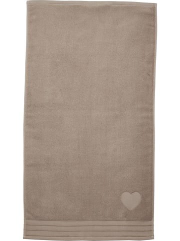 Rivièra Maison Ręcznik kąpielowy "Heart" w kolorze szarobrązowym